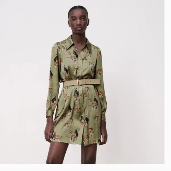 Zara Dresses Zara Animal Black Panther Leopard Tiger Shirt Dress